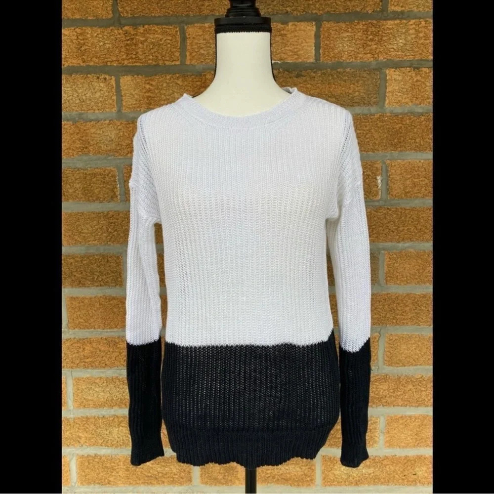 Vince Colorblock Drop Shoulder Knit Pullover XS - Picture 2 of 13